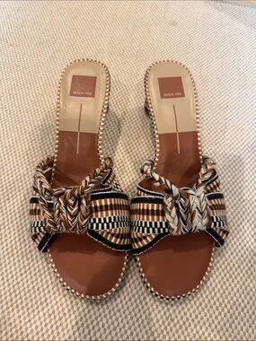 Dolce Vita Brown and Black Braided Slide Mules